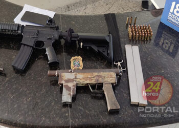 [Submetralhadora] PC prende suspeito e apreende armas, munições e drogas no ES