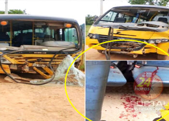 [Atílio Vivácqua] Crianças ficam feridas após colisão frontal entre ônibus escolares