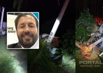 Queda de helicóptero mata duas pessoas em Vargem Alta-ES, uma delas é o empresário Oto Carneiro, proprietário da Maqstone
