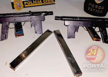 [SUBMETRALHADORAS] Policiais Civis e Militares prendem suspeito e apreendem duas submetralhadoras no ES