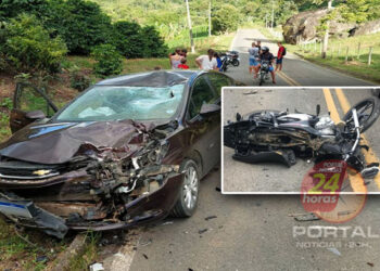 [ACIDENTE] Adolescente bate de moto contra veículo em rodovia de Domingos Martins-ES