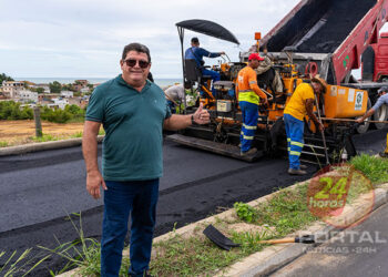 [Marataízes] Obra de pavimentação que liga Lagoa Funda ao trevo da ES-060 segue a todo vapor