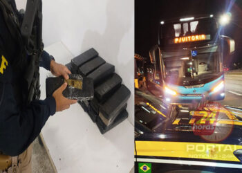 [Uma é menor] PRF apreende cerca de 20 quilos de maconha em posse de duas mulheres, em ônibus que vinha para Vitória-ES