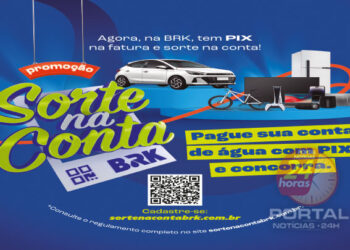 [Campanha “Sorte na Conta”] BRK promove sorteio de prêmios para clientes que pagam conta de água via PIX
