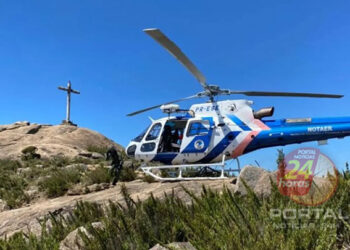 [Vídeo] Turista passa mal no topo do Pico da Bandeira e acaba resgatada por helicóptero