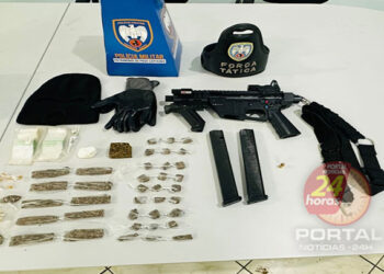 Polícia apreende submetralhadora e entorpecentes em São Gabriel da Palha-ES