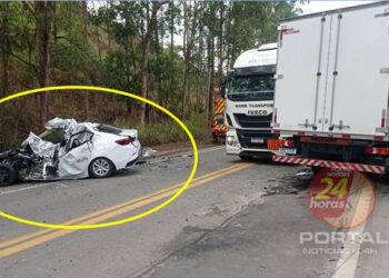 PRF registra óbito em acidente envolvendo carro e caminhão na BR-259
