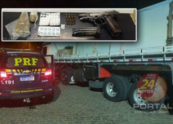 [Rio Novo do Sul] Caminhoneiro é preso pela PRF com drogas e arma carregada