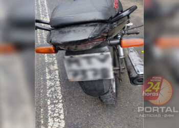 [Sem habilitação] Guarda Municipal apreende moto com placa “feita à mão” no ES