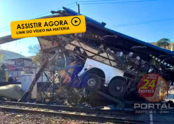 [Vídeo] Trem colide com ônibus de turismo que saiu de Guarapari (ES) para Minas Gerais