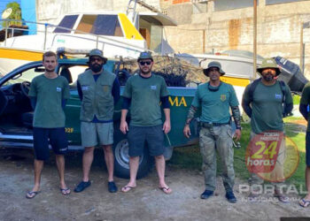 [Guarapari] Iema e Ibama apreendem mais de 2 mil metros de redes ilegais de pesca em operação conjunta