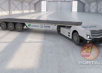 Suzano e Lume Robotics firmam parceria para testar o primeiro caminhão elétrico autônomo sem cabine da América Latina