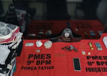 [Cachoeiro] Força Tática recupera produtos furtados e apreende drogas e arma no Otton Marins