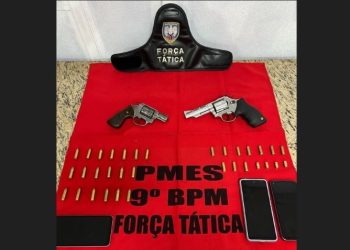 Após troca de tiros, PM apreende armas e detém suspeitos no Valão, em Cachoeiro