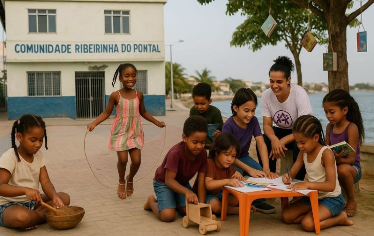 [Marataízes] Infância afro-indígena protagoniza projeto da Casa Roxa Cultural na comunidade ribeirinha do Pontal
