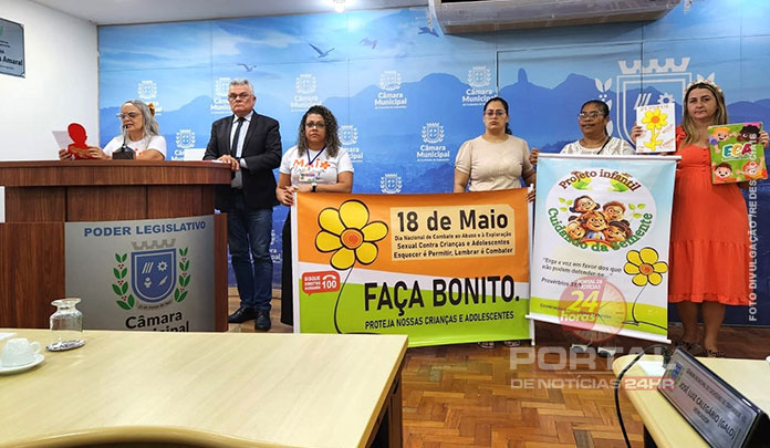 Câmara de Cachoeiro recebe apresentação do Maio Laranja e reforça combate à violência contra crianças