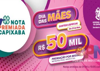 [Dia das Mães] Nota Premiada Capixaba vai distribuir prêmio de R$ 50 mil por região