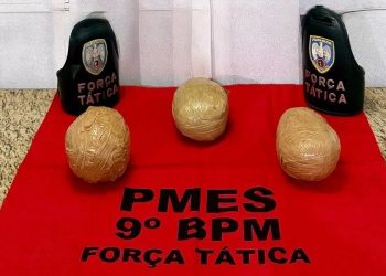 [Cachoeiro] Força Tática apreende mais de 3 kg de cocaína em área de pasto no Valão