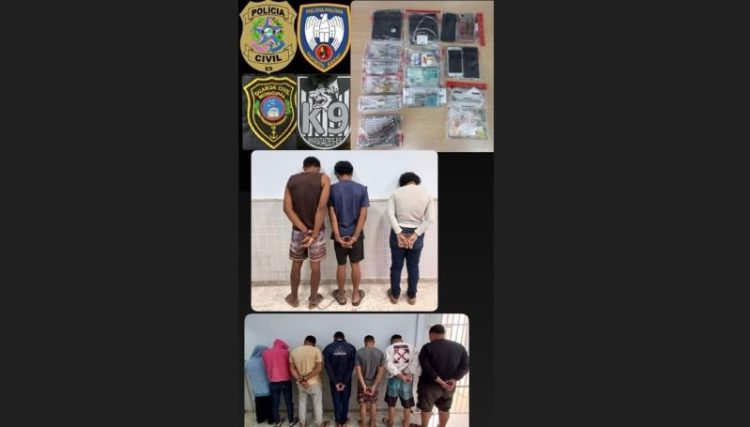 Policiais de Marataízes e Presidente Kennedy prendem sete homens e duas mulheres por tráfico de drogas