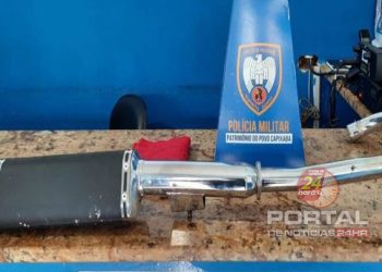 Polícia Militar fiscaliza motocicletas com descargas barulhentas em Muqui