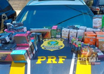 PRF apreende cigarros contrabandeados e cigarros eletrônicos na BR-101, em Guarapari