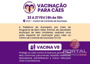 Prefeitura realiza ação de vacinação V8 para cães no CCZ