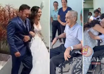 [Guaçuí] Noiva surpreende pai internado e realiza sonho dele antes de devolver vestido no ES